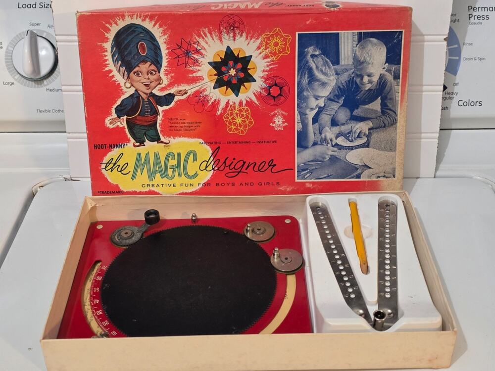 Vintage Hoot Nanny, The Magic Designer, Precision Drawing Toy, Original Box